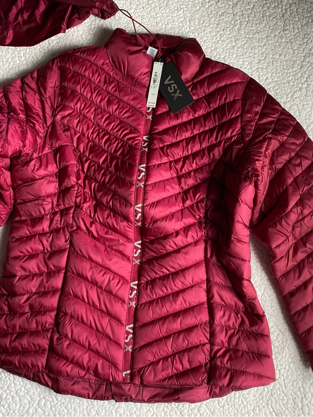 VSX Luxpuff Women’s Packable Lightweight Quilted Puffer Jacket XL Burgundy BNWT